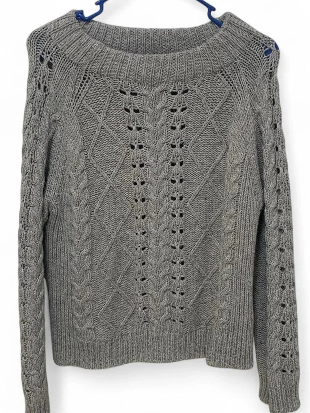J. Crew gray cable knit sweater